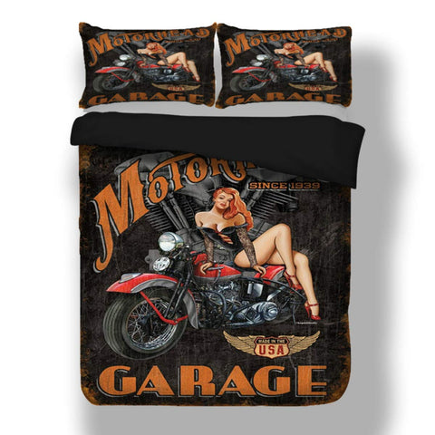 Housse de Couette Moto<br> Belle Femme - Antre du Motard