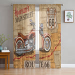 Rideau Moto Carte Route 66 135x274cm x2 Oeillets