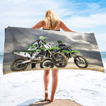 Serviette de Plage Moto Cross Kawasaki en Duo 150x260cm