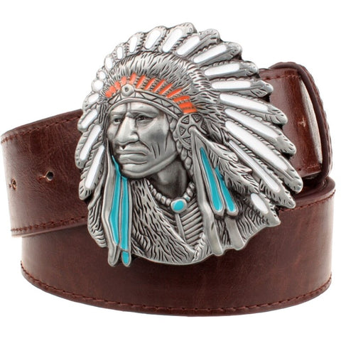 Ceinture Biker<br> Indigène à Plumes 130cm