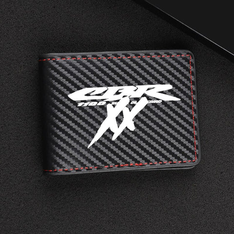 Porte-Carte Biker CBR 1100 XX Design Carbonne avec Surpiqure Rouge Default Title