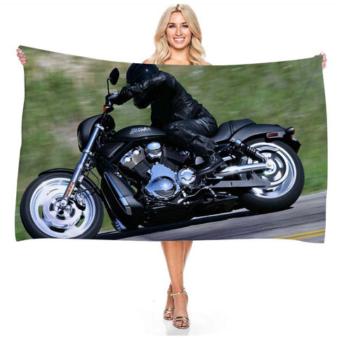 Serviette de Plage Moto Harley Custom