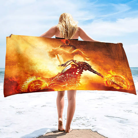 Serviette de Plage Moto<br> Ghost Rider 150x260cm