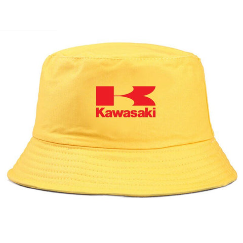 Bob Moto Jaune<br> Logo Kawasaki Rouge - Antre du Motard
