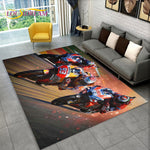 Tapis Moto GP Marquez en Course entre Rivaux 230x160cm