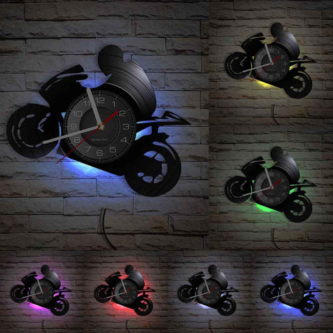 Horloge Murale Moto<br> Biker en Wheeling (LED) Default Title