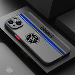 Coque iPhone Moto Yamaha et Bande Bleue