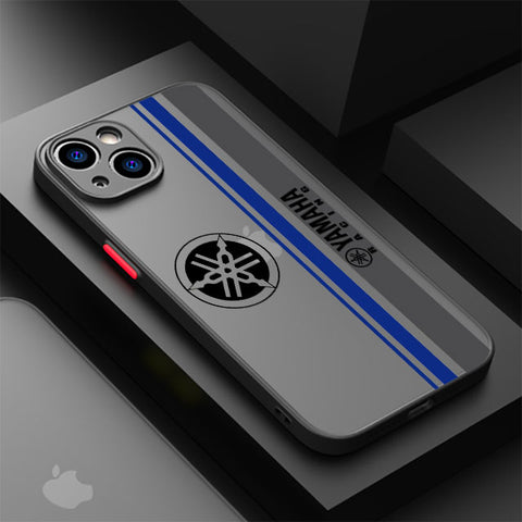 Coque iPhone Moto<br> Yamaha et Bande Bleue