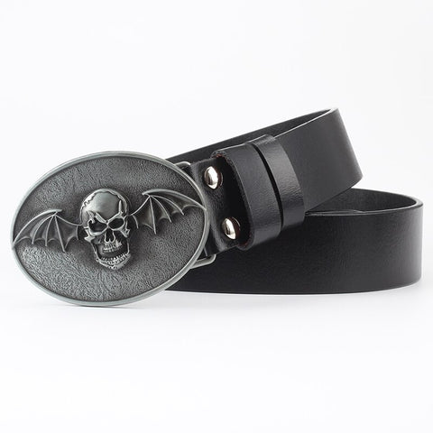 Ceinture Biker<br> Tête de Mort Ailée 125cm