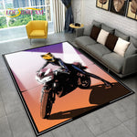 Tapis Moto Cartoon Femme Motarde Mysterieuse 230x160cm