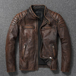 Blouson Biker en Cuir de Vachette Premium - Antre du Motard