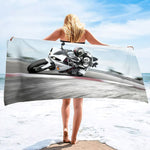 Serviette de Plage Moto Tour de Piste 150x260cm