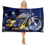 Serviette de Plage Moto Harley peinture Racing