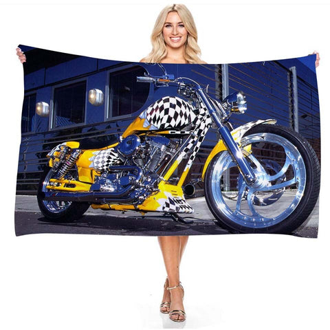 Serviette de Plage Moto<br> Harley peinture Racing