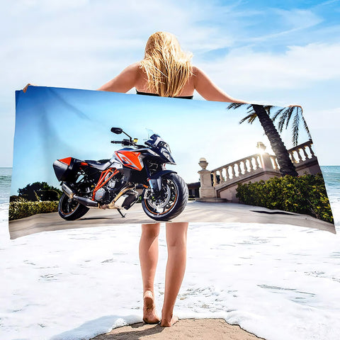 Serviette de Plage Moto<br> Routière Gros Cube 150x260cm