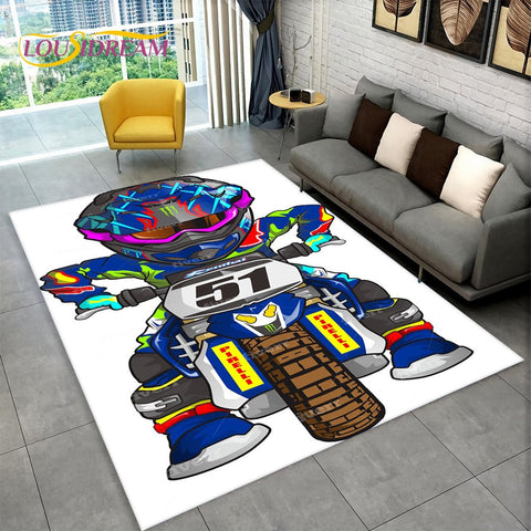 Tapis Moto Cross<br> Pilote Numéro 57 Cartoon 230x160cm