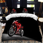 Housse de Couette Moto Sportive Rouge