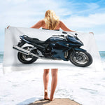 Serviette de Plage Moto Pot d'Echappement Chromé 150x260cm