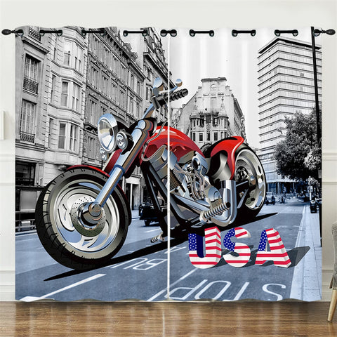 Rideau Moto USA 240x270cm Oeillets