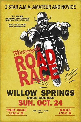 Affiche Moto Vintage Road Race - Antre du Motard