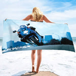 Serviette de Plage Moto Virée sur l'asphalte 150x260cm