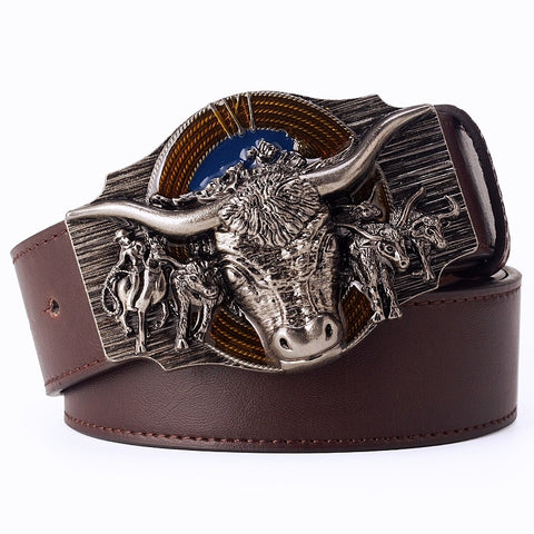 Ceinture Biker<br> Buffle à Cornes 130cm