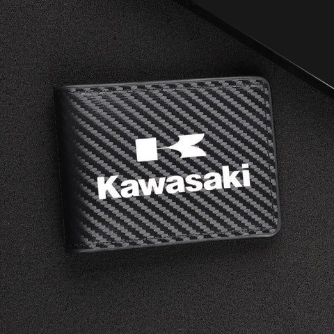 Porte-Carte Biker<br> Logo Kawasaki Blanc - Antre du Motard