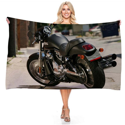 Serviette de Plage Moto Covering Noir Mat