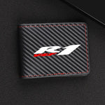 Porte-Carte Biker R1 Aspect Carbone Surpiqure Rouge