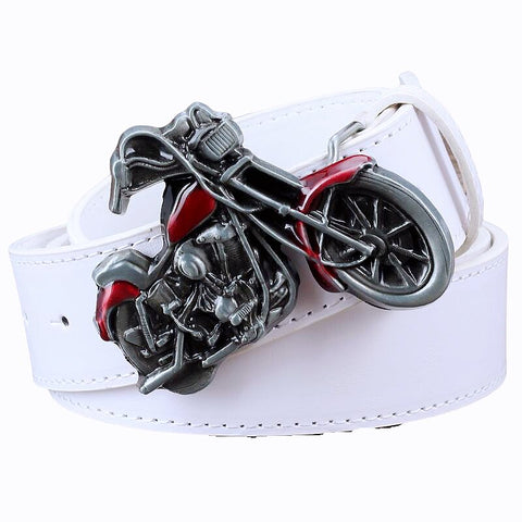 Ceinture Blanche Biker<br> Harley 130cm