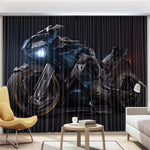 Rideau Moto Futuriste 220x214cm Crochets