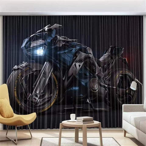 Rideau Moto<br> Futuriste 220x214cm Crochets