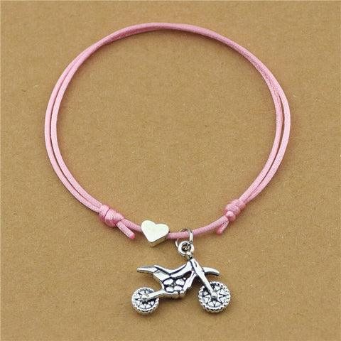 Bracelet Moto<br> Minimaliste en Corde Rose Default Title