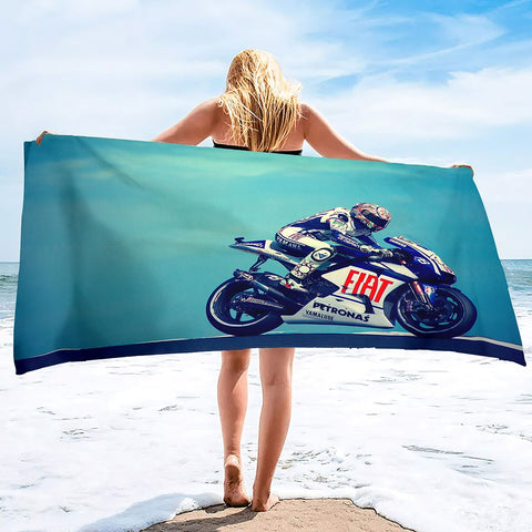 Serviette de Plage Moto<br> Pilote de course GP 150x260cm