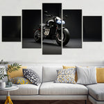 Tableau Moto Vintage Nuit Avec Cadre