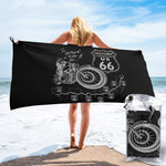 Serviette de Plage Moto Blason Route 66