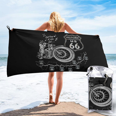 Serviette de Plage Moto<br> Blason Route 66