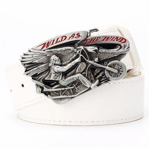 Ceinture Blanche Biker<br> Wild As The Wind 130cm