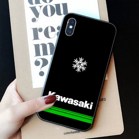 Coque iPhone Moto<br> Flocon de Neige Kawasaki iPhone 14pro max