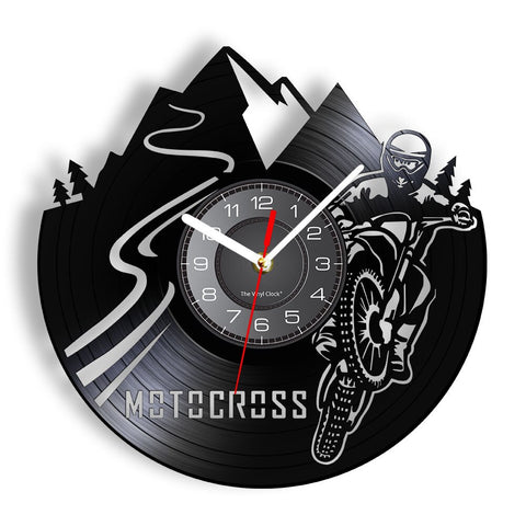 Horloge Murale Moto Cross Sentier de Montagne - Antre du Motard