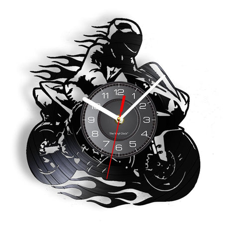 Horloge Murale Moto<br> Biker en Feu - Antre du Motard