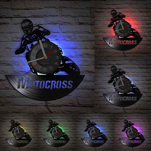 Horloge Murale Moto Cross<br> Glissage (LED) Default Title