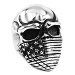 Bague Biker Crâne Gangster Americain (Acier) 75