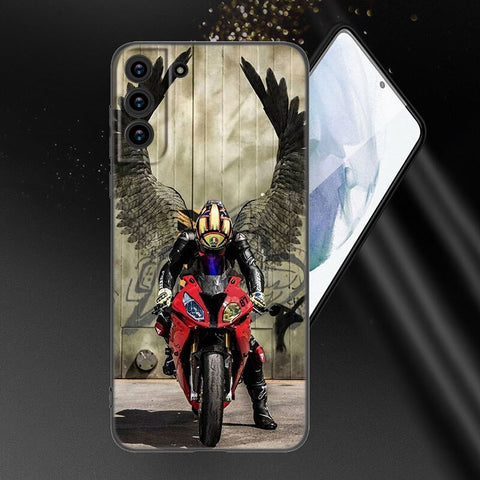 Coque Téléphone Samsung Moto<br> Motard Ailé Samsung S8