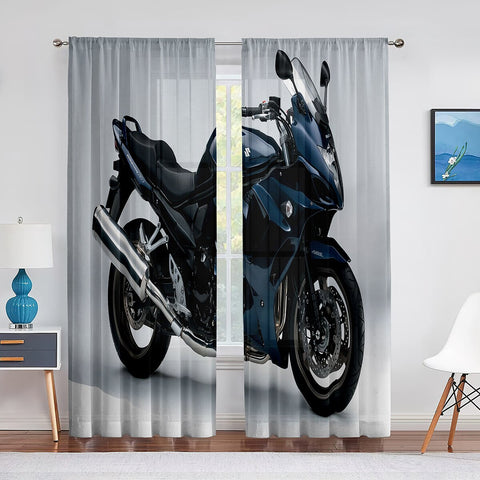 Rideau Moto Suzuki Bleu Nuit 600x250cm Passe-Tringle