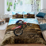 Housse de Couette Moto Cross Wheeling sur Terrain de Terre