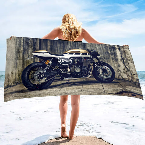 Serviette de Plage Moto<br> Cafe Racer 150x260cm