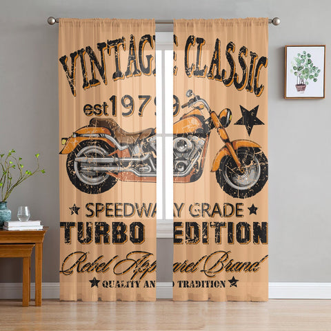 Rideau Moto Vintage Classic 135x274cm x2 Oeillets