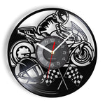 Horloge Murale Moto Drapeaux de Course Default Title