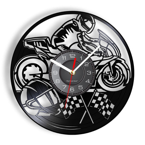 Horloge Murale Moto<br> Drapeaux de Course Default Title